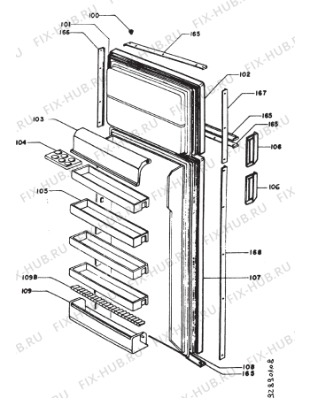 Взрыв-схема холодильника Electrolux ER3762D - Схема узла Section 2